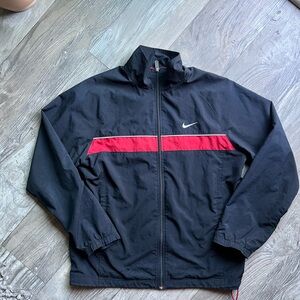 Nike Black and Red Windbreaker Jacket